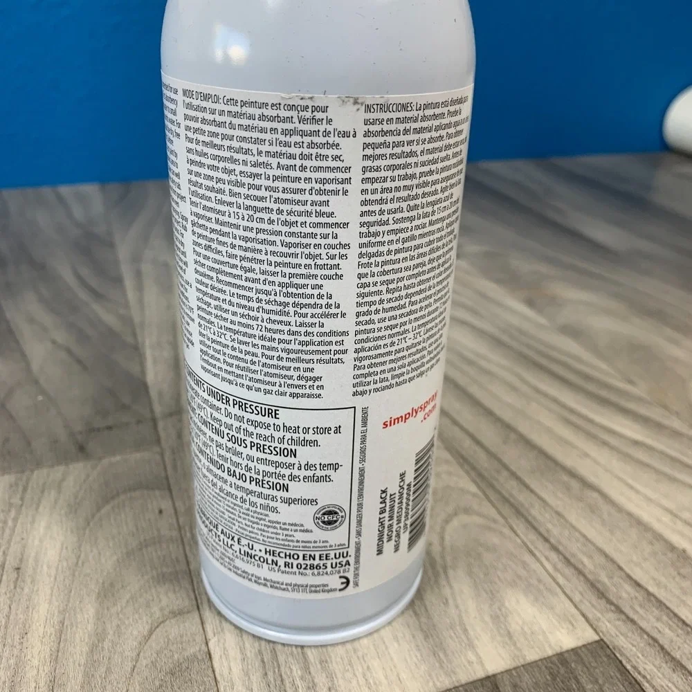 6 Unopened 8oz Cans Simply Spray Midnight Black Fabric Paint